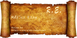 Rácz Elza névjegykártya